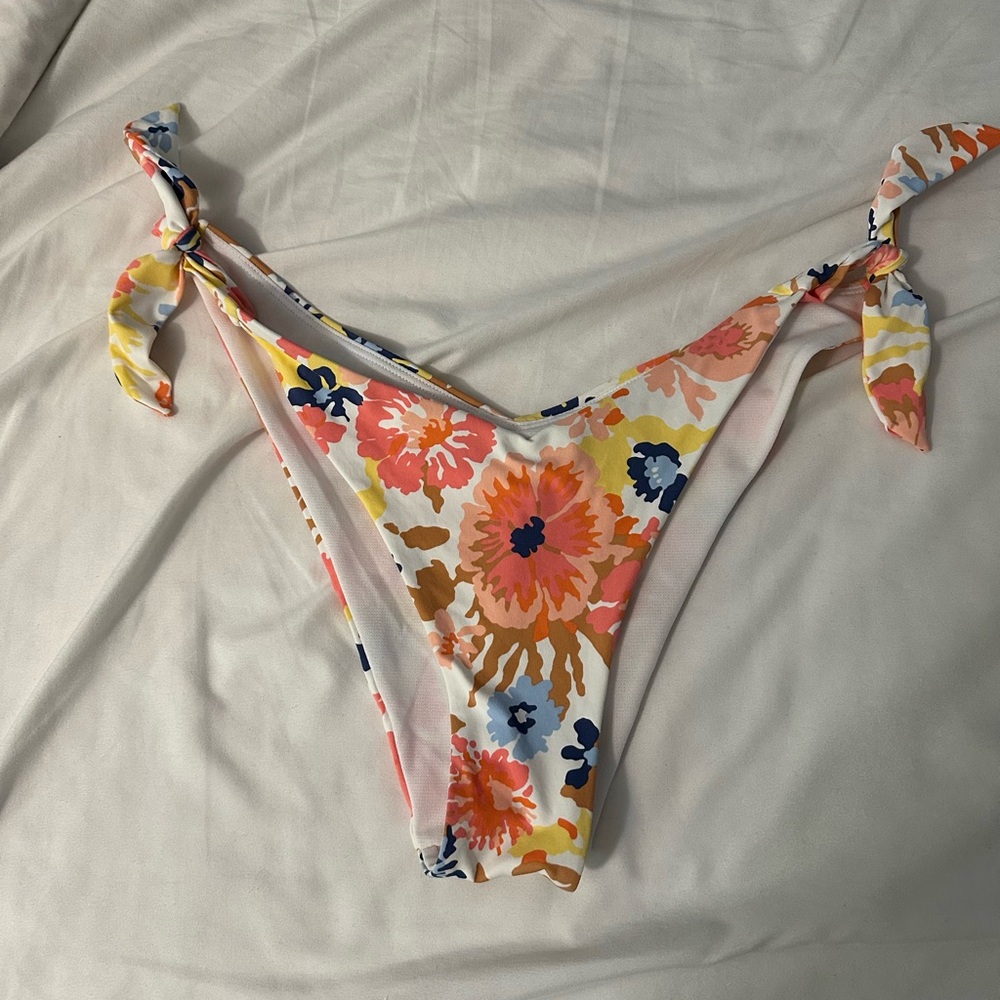 Roxy Floral Bikini Bottom with Side Ties